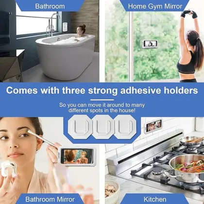 Waterproof 360 Degree Shower Mobile Phone Holder Antifog Wall Mounted Touchable Shower Phone Holder