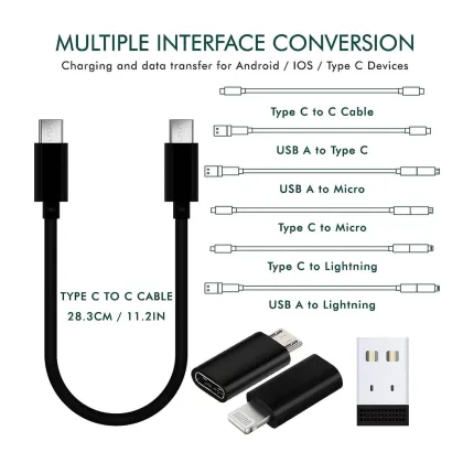 Usb Data Cable Multi-Functional Fast Charging Data Cable Set All In One Data Cable Set