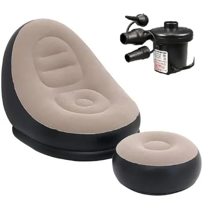 Inflatable Lounge Chair Inflatable Sofa Chair with Footrest Foldable Air Couch Sofa Air Sofa