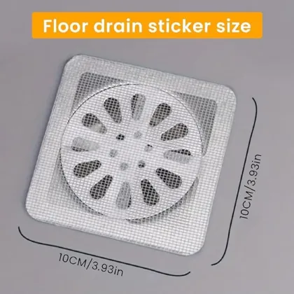 Shower Drain Hair Catcher Mesh Sticker Disposable Shower Drain Hair Catcher - 10 Pieces